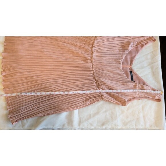 Anthropologie Ark & Co Women Large Cocktail Dress Pink Pleated A-Line Sleeveless - Picture 9 of 12